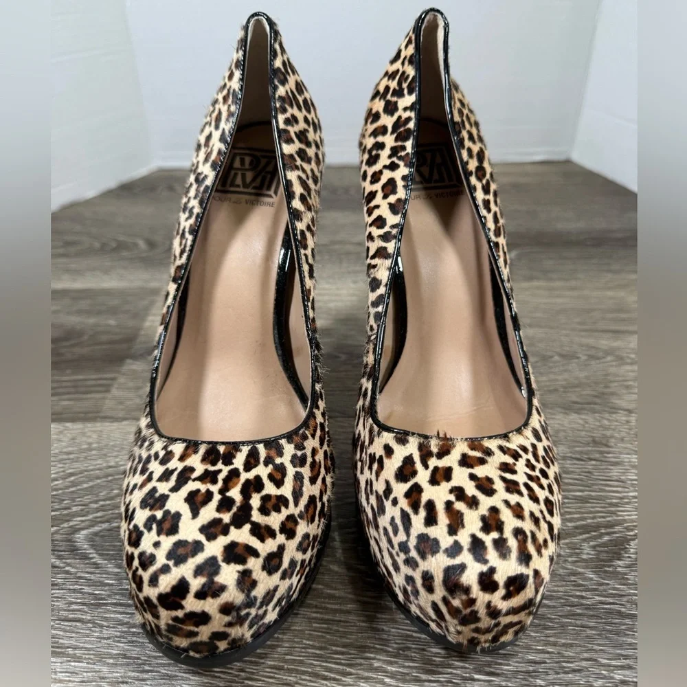 Pour La Victoire Shoes Women sz8 Cheetah Print‎ Fur Vero Cuoio Leather 5